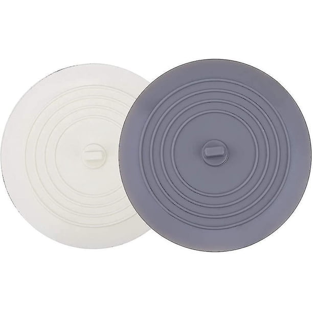 Tapón para bañera, paquete de 2, tapón de drenaje de silicona grande de 6 pulgadas, tapón para el cabello, cubierta de succión plana Hs