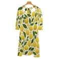 thumbnail image 6 of Lemon Floral Pattern Women's Fall Dresses Casual Loose Flowy Swing Shift Dress, 6 of 9