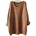 thumbnail image 3 of ARJOSA Women's Fall Sweaters Pullover Oversized Crew Neck Long Sleeve Knit Sweater Tunic Tops (Large, Brown), 3 of 4