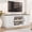 White, variant on Huisuilinss Farmhouse TV Stand,65" Long Entertainment Center For 70/75 Inch TVs With 2 Door & Open Storage Shelf,Rustic Fluted Media TV Console Table For Living Room Bedroom