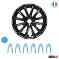thumbnail image 2 of OMAC 14" Inch Hubcaps Wheel Rim Cover Glossy Black with Blue Insert 4pcs Set, 2 of 8