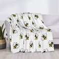 thumbnail image 3 of Fuzoiu Bee Print Flannel Blanket,Throw Blanket,Flannel Home Decor,Fleece Bed Blankets,Cozy Soft Blanket for Bed, Sofa, Camping, and Travel-60"x50", 3 of 6