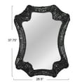 thumbnail image 2 of Creative Co-Op Decorative Handwoven Cattail Wall Mirror, Black, 2 of 8