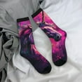 thumbnail image 4 of JUNZAN Watercolor Painting White Horse Mens Funny Socks for Men Women Colorful Fun Novelty Crew Patterned Socks, 4 of 6