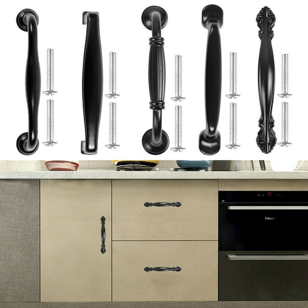 Cabinet Pulls Matte Black Kitchen, Black Door Handles For Kitchen Cabinets