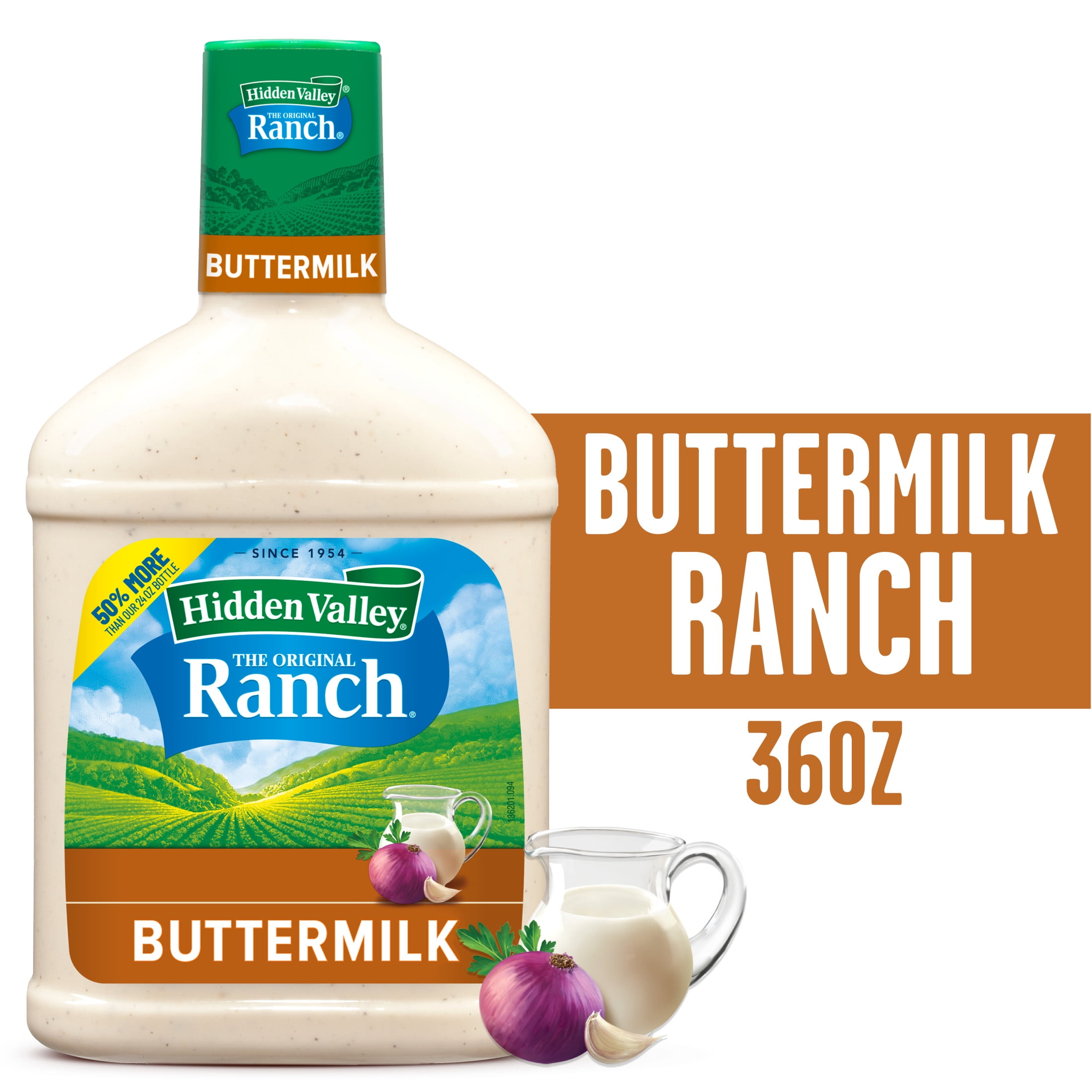 (6 pack) Hidden Valley Keto-Friendly Buttermilk Ranch Salad Dressing and Topping, 36 fl oz Each, 6 Pack