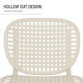 thumbnail image 4 of 3 Pieces Hollow Design Retro Patio Table Chair Set All Weather Conversation Bistro Set Outdoor Table with Open Shelf and Lounge Chairs with Widened Seat for Balcony Garden Yard White, 4 of 9