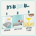 thumbnail image 3 of Nostalgia - Máquina para hacer 16 tazas de palomitas de maíz con saludable aire caliente, sin aceite, incluye tapa para medir el grano, es de acero inoxidable, color azul verde (Aqua), 3 of 5