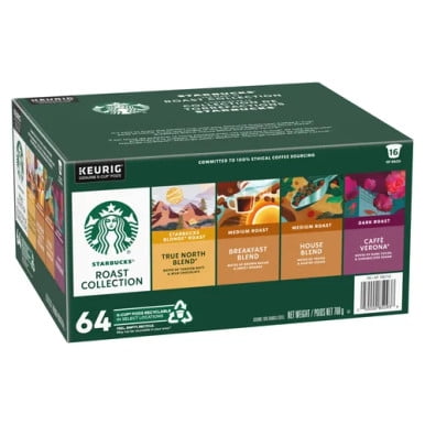 Starbucks Roast Collection K Cup Variety Pack 768g/1.69Lbs (64/Case)
