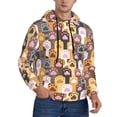 thumbnail image 2 of Pofeuu Cat Paw (2) Print Mens Casual Hooded Collar Drawstring Hoodies Pullover Sweatshirts Casual Long Sleeve Shirts-Large, 2 of 7