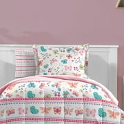 Dream Factory Butterfly Garden Full Bed in a Bag Pink, Microfiber, 100% Polyester Fill, Female, Child