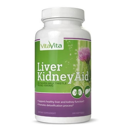 Liver Kidney Aid, All Natural Ingredients Supports Liver and Kidney Health, 90 Days Supply (180 (Best Foods For Cleansing Liver And Kidneys)