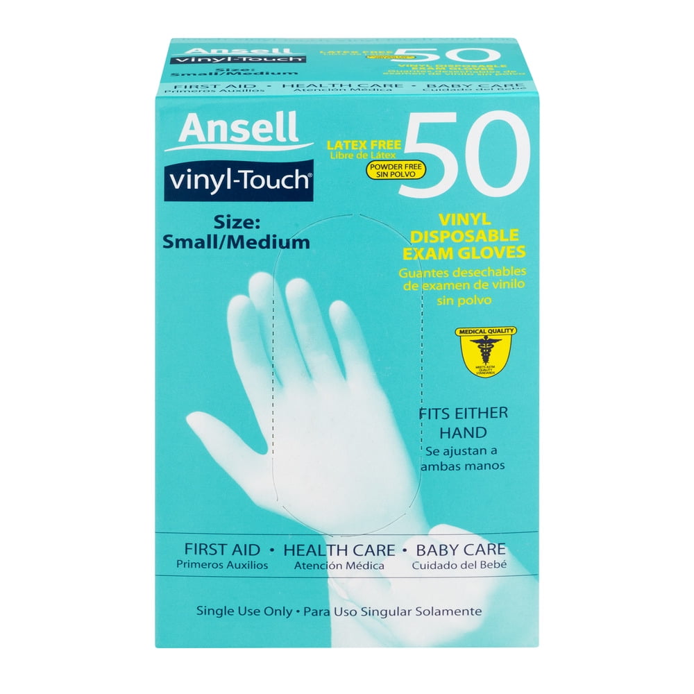 Ansell Vinyl-Touch Latex Free Disposable Gloves Small Medium 50 CT by Ansell Healthcare Products LLC