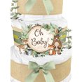 thumbnail image 2 of Woodland Creatures Diaper Cake for a Boy or Girl - Gender Neutral Baby Shower Gift - Gender Reveal Gift - Sage Green, 2 of 3