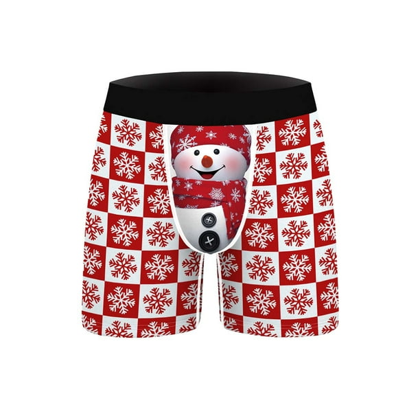 Wodstyle Mens Xmas Elastic Boxer Briefs Christmas Underwear Underpants Sleepwear Shorts Walmart Com Walmart Com