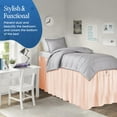 thumbnail image 2 of 36 Inch Drop Full XL Size Dorm Bed Peach Solid Bed Skirt Lightweight Ruffled Pattern Split Corner Premium Hotal Quality With Flexible Elastic & Fade Resistent, 2 of 7