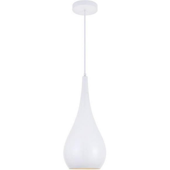 Living District LDPD2002WH Nora 1 Pendentif Blanc Clair - 6 x 6 x 11.50 in.