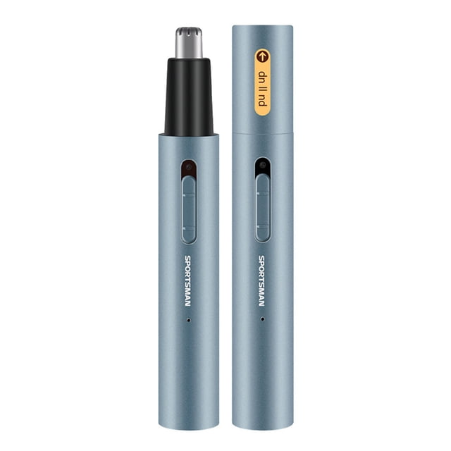 Electric Nose Hair Trimmer Aluminum Tube Body Arched Cutter Head USB Rechargeable with Sideburn Trimmer