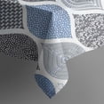 thumbnail image 2 of Blue Geometric Quatrefoil Pattern Rectangle Tablecloth 60"x102",Waterproof Polyester Rectangle Table Cloth, Wipeable Spillproof Polyester Tablecloth for Dining, Camping, Indoor and Outdoor, 2 of 6