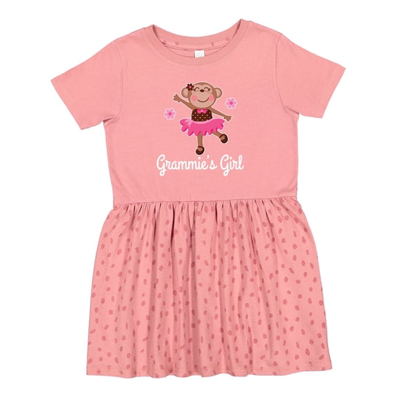 Inktastic Grammie Girl Ballerina Monkey Girls Toddler Dress