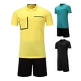 thumbnail image 1 of Football Referee Shirt Men Kit Set Men's Short Sleeve Referee Shirt & Shorts, Breathable & Quick-Dry Polyester with Pockets, Ideal for Training & Matches, 1 of 8
