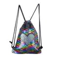 thumbnail image 2 of Mochila con cordón Mochila de cuero sintético con lentejuelas para mujer, bolsa de almacenamiento para deportes al aire libre, colorida Yuarrent AP001152-09B, 2 of 7