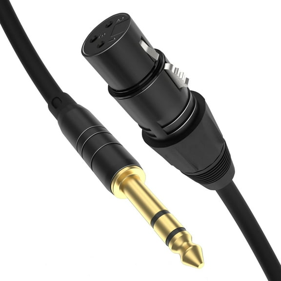 XLR to 1/4 Cable 3FT(0.9M) Balanced Microphone Cord Female Mic Cable to 6.35mm(1/4 inch) TRS Jack for Microphone Powered Speakers Studio Mixer AMP and More