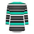 thumbnail image 4 of Dazajoo 3/4 Sleeve Henley Shirts for Women Colorful Striped V Neck Tops 2024 Fall Womens Loose Fit Casual Colorblock Blouses,Green,XXL, 4 of 5