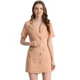 thumbnail image 1 of INSPIRE CHIC Robe Ceinturée à Col Rabattu à Double Boutonnage Unie pour Femme, 1 of 6