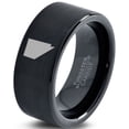 thumbnail image 1 of Tungsten Nevada The Silver State Band Ring 9mm Men Women Comfort Fit Black Flat Cut Brushed Polished, 1 of 4
