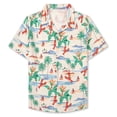 thumbnail image 1 of Camisa SANGTREE para niños, hawaiana, manga corta, floral, 5-6 años, beige, 1 of 7