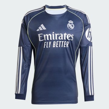 Adidas Real Madrid 25/26 Away Men's Long Sleeve Soccer Jersey Blue