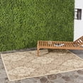 thumbnail image 2 of Safavieh Courtyard Jessie Damask Indoor/Outdoor Area Rug, Brown/Natural, 4' x 5'7", 2 of 9