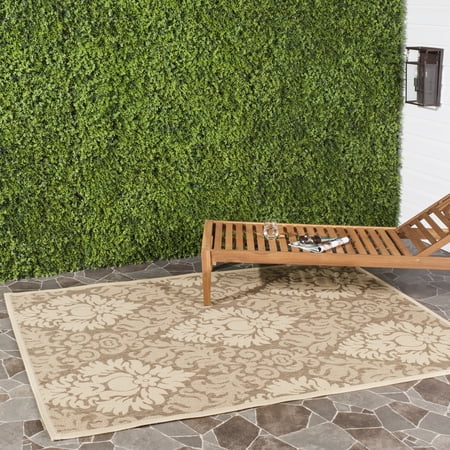 Safavieh Courtyard Jessie Damask Indoor/Outdoor Area Rug Brown/Natural 5 3 x 7 7