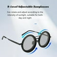 thumbnail image 2 of Adjustable Tint Sunglasses Round Polarized with Built-in ND Filter, 1-9 Gears Manual Tint Control for Men, 2 of 7