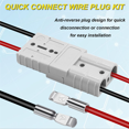 thumbnail image 2 of 4 Pack 6-10 Gauge 12V to 36V Battery Quick Connect/Disconnect with Mounting Bracket 50A Wire Harness Plug Connector Kit, 2 of 6