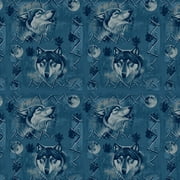 Wolf Wolves Wilderness Forest Southwestern Western Ice Blue Premium Roll Gift Wrap Wrapping Paper
