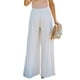 thumbnail image 3 of VISgogo Pantalones de pierna ancha para mujer, cintura alta, color sólido, con cordón, informal, para fiesta, club, pantalones sueltos VISgogo  moda, 3 of 4