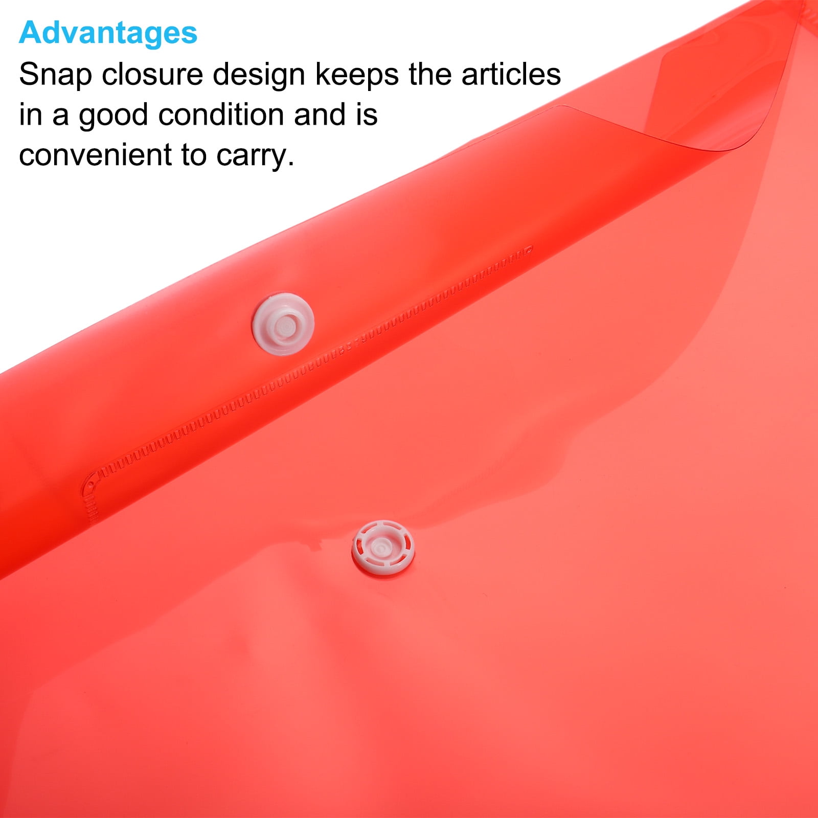 Unique Bargains Documents Envelopes Folder with Snap Closure File Folder Red