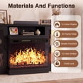 thumbnail image 4 of Homall Fireplace TV Stand for TVs up to 65" 3-Sided Glass Modern Media Entertainment Center with Cabniet Storage Adjustable Flame Color Fireplace,Black, 4 of 7