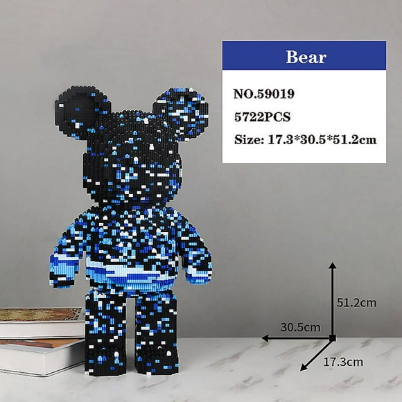 5966pcs Starry Night Bear Building Block Painting Galaxy Bearbrick Model Assembled Magic Bricks Toy For Kids Birthday Gift