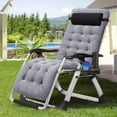 thumbnail image 5 of Zero Gravity Chair Support 440lbs for Poolside Backyard Beach, Foldable Reclining Lounge Chair with Headrest & Cup Holder for Indoor Outdoor, Patio Recliner Folding Reclining Chair, Adult Chair, 5 of 8