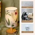 thumbnail image 6 of FNNMNNR Table Lamp Home Bedroom Light Tables Night Lamps Handmade Plants Material Desk Lights with Linen Fabric Shade Solid Wood Base, 6 of 10