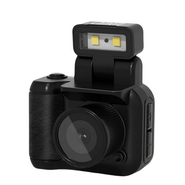 Cámara Mini SLR Cmos con Luz de Flash y Base de Carga, Grabadora de Video Portátil DV 1080P con Pantalla LCD Negra