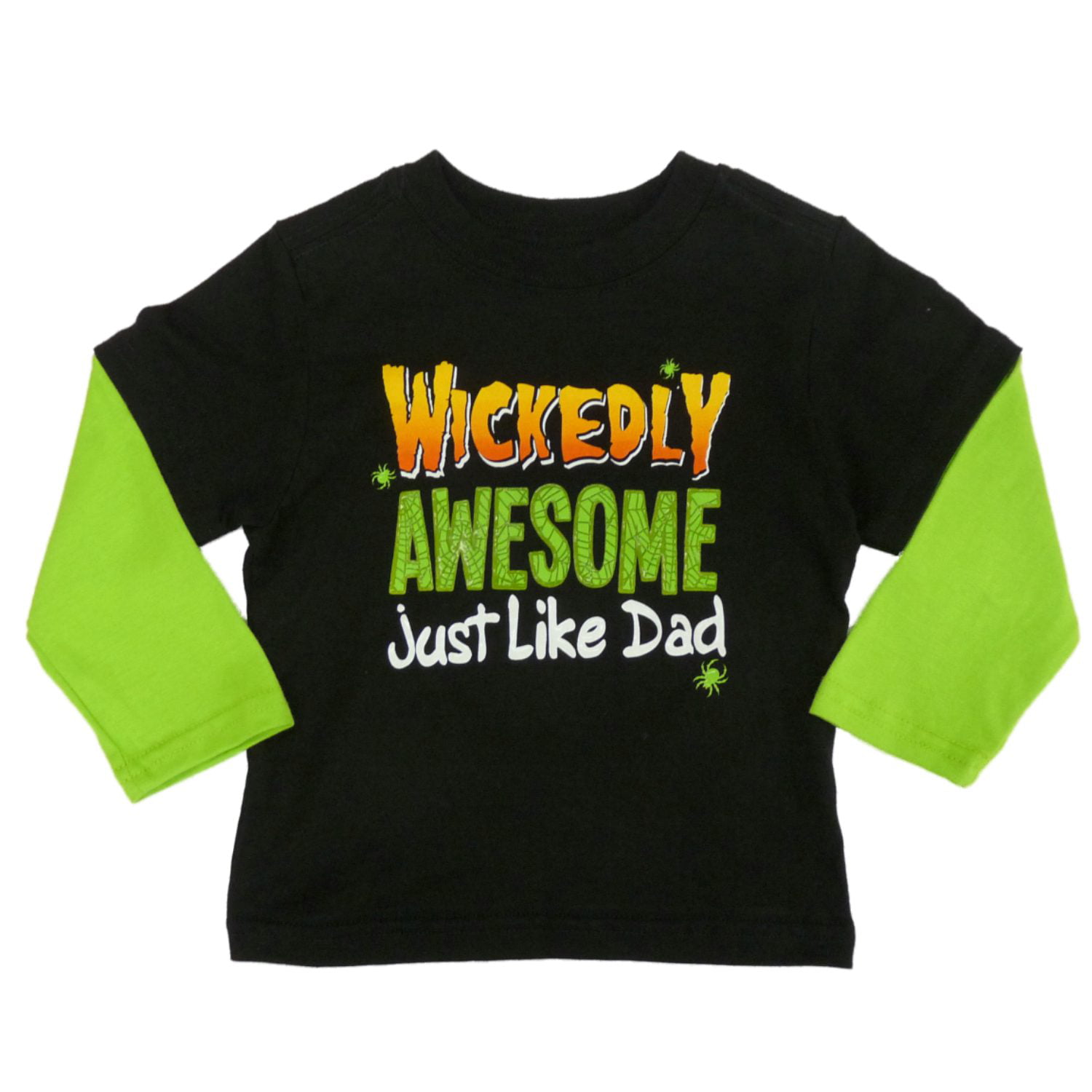 Toddler Boy Wickedly Handsome Just Like Dad Halloween Short Sleeve Graphic Shirt 