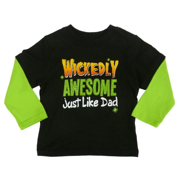 My Halloween Infant & Toddler Boys Black Wickedly Awesome Long Sleeve Shirt 12m