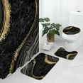 thumbnail image 2 of 4 Pcs Luxury Marble Shower Curtain Set with Non-Slip Rugs, Toilet Lid Cover and Bath Mat, Black Gold Bathroom Decor Set with Shower Curtain and Rugs and Accessories, 2 of 6