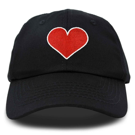 DALIX Big Heart Womens Hat Embroidered Baseball Cap in Black