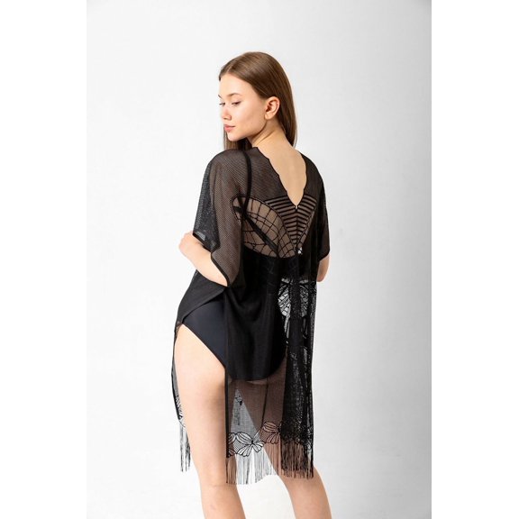 Wear Sierra Beach Cover Up Dress, Black, for Women's, for Pool & Cruise, Polyester, Pack of 1