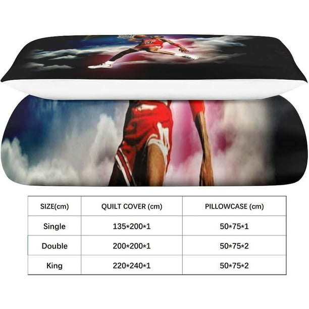 2 Pieces Michael Jordan Duvet Cover Set 3D Bedding Comforter NBA